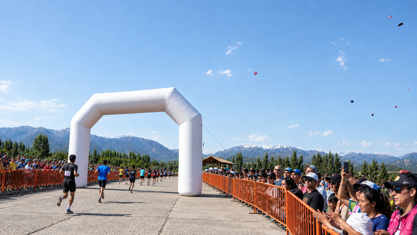 Arco inflable en un evento deportivo